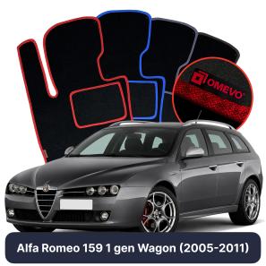 Velours-Autofußmatten OMEVO für Alfa Romeo 159 1 gen Kombi (2005-2011)