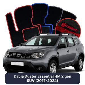 OMEVO Velours-Autofußmatten für Dacia Duster Essential HM 2 gen SUV (2017-2024)