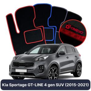 Velours-Autofußmatten OMEVO für Kia Sportage GT-LINE 4 gen SUV (2015-2021)