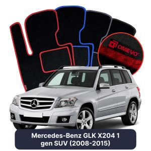 OMEVO Velours-Autofußmatten für Mercedes-Benz GLK X204 1 gen SUV (2008-2015)