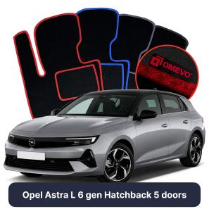 Velours-Autofußmatten OMEVO für Opel Astra L 6 gen Kompakt 5 Türer (2022-2025)