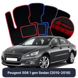 Velours-Autofußmatten OMEVO für Peugeot 508 1 gen Limousine (2010-2018)
