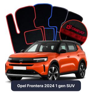 OMEVO Velours-Autofußmatten für Opel Frontera 2024 1 gen SUV (2024-2025)