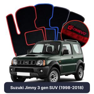 OMEVO Velours-Autofußmatten für Suzuki Jimny 3 gen SUV (1998-2018)