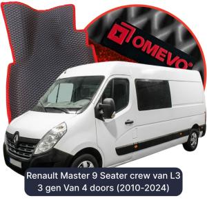 OMEVO 5D Pro EVA Fußmatten für Renault Master 9-Sitzer Mannschaftswagen L3 3 gen Kastenwagen 4 Türer (2010-2024)