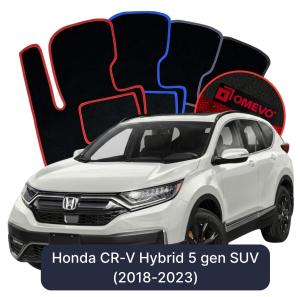 OMEVO Velours-Autofußmatten für Honda CR-V Hybrid 5 gen SUV (2018-2023)