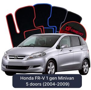 OMEVO Velours-Autofußmatten für Honda FR-V 1 gen Minivan 5 Türer (2004-2009)