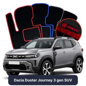 OMEVO Velours-Autofußmatten für Dacia Duster Journey 3 gen SUV (2024-...)