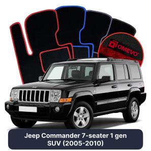Velours-Autofußmatten OMEVO für Jeep Commander 7-Sitzer 1 gen SUV (2005-2010)