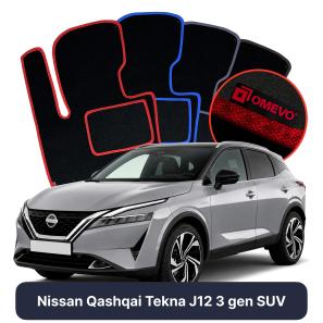 Velours-Autofußmatten OMEVO für Nissan Qashqai Tekna+ J12 3 gen SUV (2021-2025)