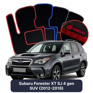 OMEVO Velours-Autofußmatten für Subaru Forester XT SJ 4 gen SUV (2012-2018)