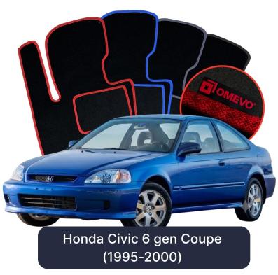 Velours-Autofußmatten OMEVO für Honda Civic 6 gen Coupe (1995-2000)