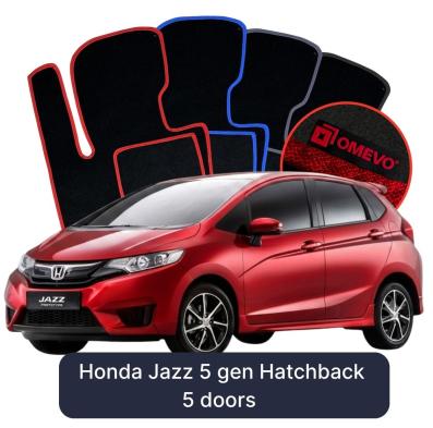 Velours-Autofußmatten OMEVO für Honda Jazz 5 gen Kompakt 5 Türer (2020-2025)