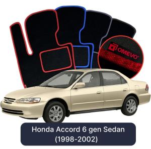 OMEVO Velours-Autofußmatten für Honda Accord 6 gen Limousine (1998-2002)