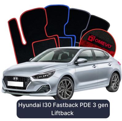 Velours-Autofußmatten OMEVO für Hyundai I30 Fastback PDE 3 gen LIftback (2016-2025)