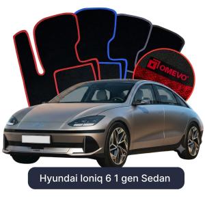 OMEVO Velours-Autofußmatten für Hyundai Ioniq 6 1 gen Limousine (2022-2025)