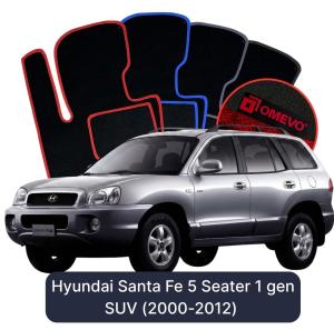OMEVO Velours-Autofußmatten für Hyundai Santa Fe 5-Sitzer 1 gen SUV (2000-2012)