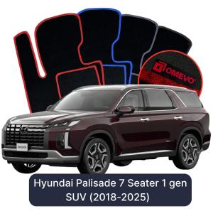 OMEVO Velours-Autofußmatten für Hyundai Palisade 1 gen SUV (2018-2025)