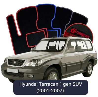 Velours-Autofußmatten OMEVO für Hyundai Terracan 1 gen SUV (2001-2007)