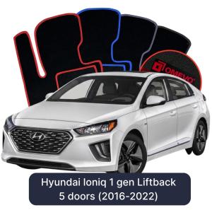OMEVO Velours-Autofußmatten für Hyundai Ioniq 1 gen Limousine (2016-2022)