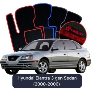 OMEVO Velours-Autofußmatten für Hyundai Elantra 3 gen Sedan (2000-2006)