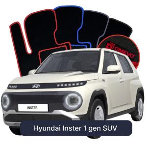 OMEVO Velours-Autofußmatten für Hyundai Inster 1 gen SUV (2024-2025)
