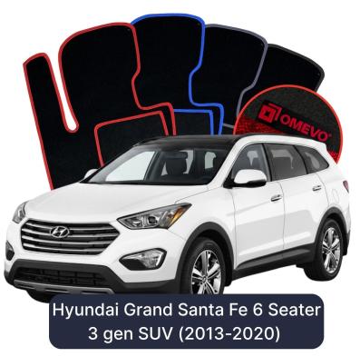 Velours-Autofußmatten OMEVO für Hyundai Grand Santa Fe 6-Sitzer 3 gen SUV (2013-2020)
