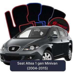 OMEVO Velours-Autofußmatten für Seat Altea 1 gen Minivan (2004-2015)