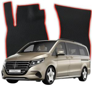 OMEVO EVA Fußmatten® für Mercedes-Benz V klasa 6-Sitzer ohne Tisch 300D 4 gen Van 5 Türer Langversion (2023-2026)