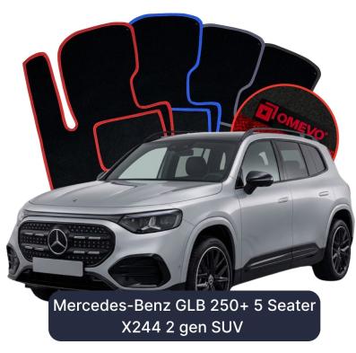 Velours-Autofußmatten OMEVO für Mercedes-Benz GLB 250+ 5-Sitzer X244 2 gen SUV (2025-2026)