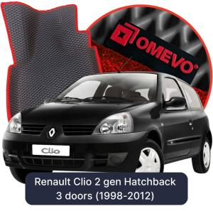 OMEVO 5D Pro EVA Fußmatten für Renault Clio 2 gen Kompakt 3 Türer (1998-2012)