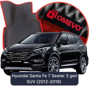 OMEVO 5D Pro EVA Fußmatten für Hyundai Santa Fe 7-Sitzer 3 gen SUV (2012-2018)