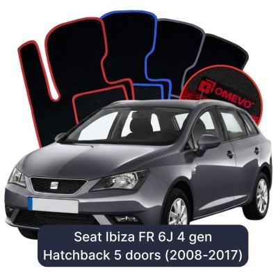 Velours-Autofußmatten OMEVO für Seat Ibiza FR 6J 4 gen Kompakt 5 Türer (2008-2018)