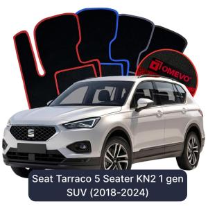 OMEVO Velours-Autofußmatten für Seat Tarraco 5-Sitzer KN2 1 gen SUV (2018-2024)