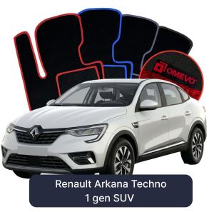 OMEVO Velours-Autofußmatten für Renault Arkana 1 gen SUV (2021-2026)