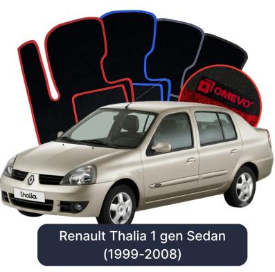 Velours-Autofußmatten OMEVO für Renault Thalia 1 gen Limousine (1999-2008)