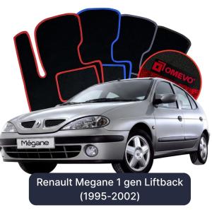 OMEVO Velours-Autofußmatten für Renault Megane 1 gen Liftback (1995-2002)