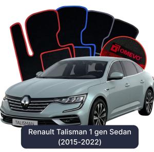 OMEVO Velours-Autofußmatten für Renault Talisman 1 gen Limousine (2015-2022)