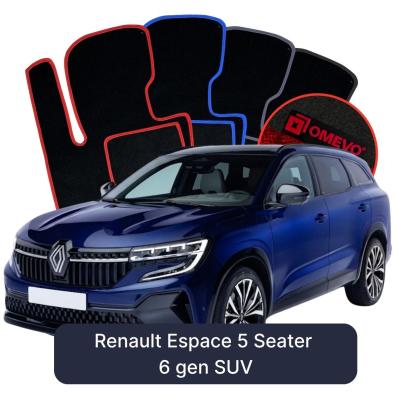 Velours-Autofußmatten OMEVO für Renault Espace 5-Sitzer 6 gen SUV (2023–2025)
