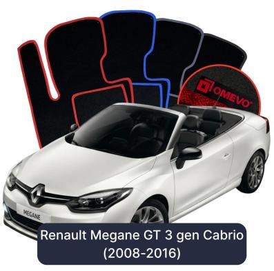 Velours-Autofußmatten OMEVO für Renault Megane GT 3 gen Cabrio (2008-2016)