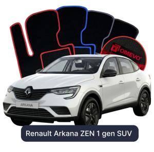 OMEVO Velours-Autofußmatten für Renault Arkana ZEN 1 gen SUV (2021-2026)