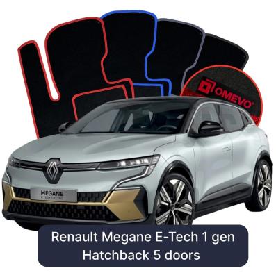 Velours-Autofußmatten OMEVO für Renault Megane E-Tech 1 gen Kompakt 5 Türer (2021-2025)