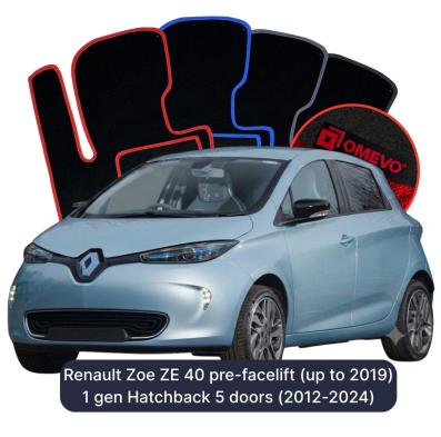 Velours-Autofußmatten OMEVO für Renault Zoe ZE 40 1 gen Kompakt 5 Türer Pre-Lifting (bis 2019) (2012-2024)