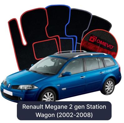 Velours-Autofußmatten OMEVO für Renault Megane 2 gen Kombi (2002-2008)