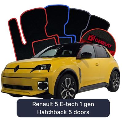 Velours-Autofußmatten OMEVO für Renault 5 E-tech 1 gen Hatchback 5-Türer (2024–2025)