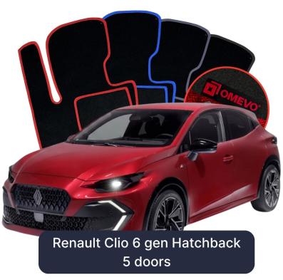 Velours-Autofußmatten OMEVO für Renault Clio 6 gen Hatchback 5 Türen (2025-2026)