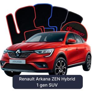 OMEVO Velours-Autofußmatten für Renault Arkana ZEN Hybrid 1 gen SUV (2021-2026)