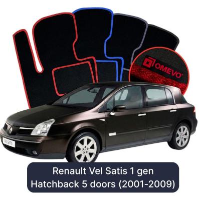 Velours-Autofußmatten OMEVO für Renault Vel Satis 1 gen Schrägheck 5-Türer (2001–2009)