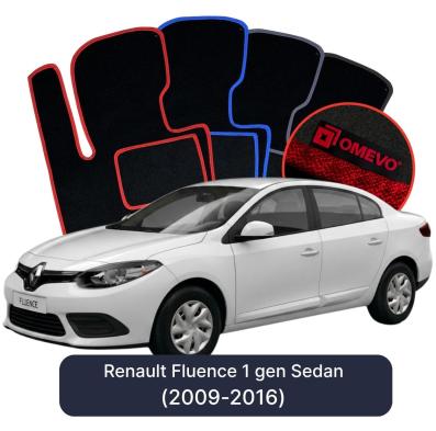 Velours-Autofußmatten OMEVO für Renault Fluence 1 gen Limousine (2009-2016)