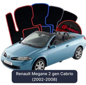 OMEVO Velours-Autofußmatten für Renault Megane 2 gen Cabrio (2002-2008)